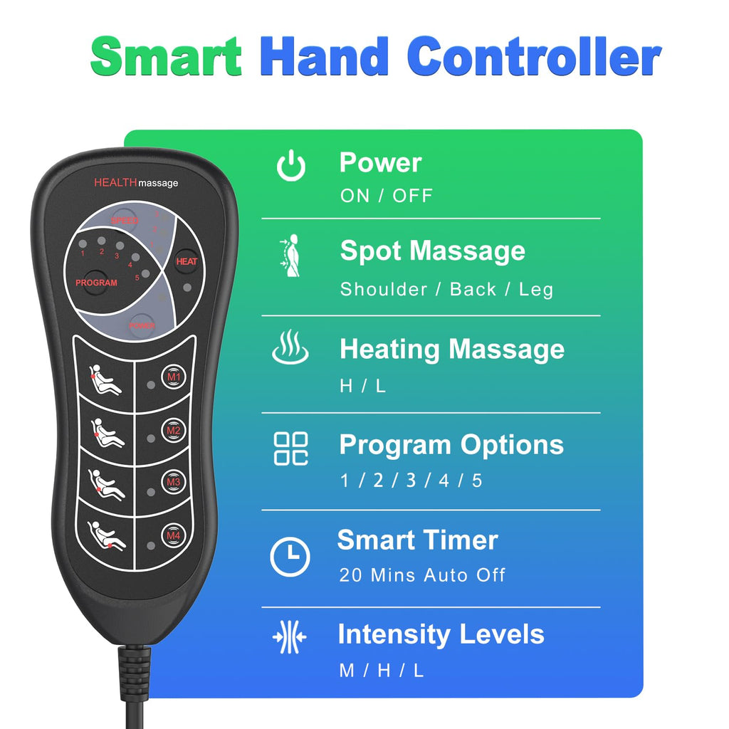 Heated Vibration Full Body Massage Mat with Lumbar Support Cushion O390799