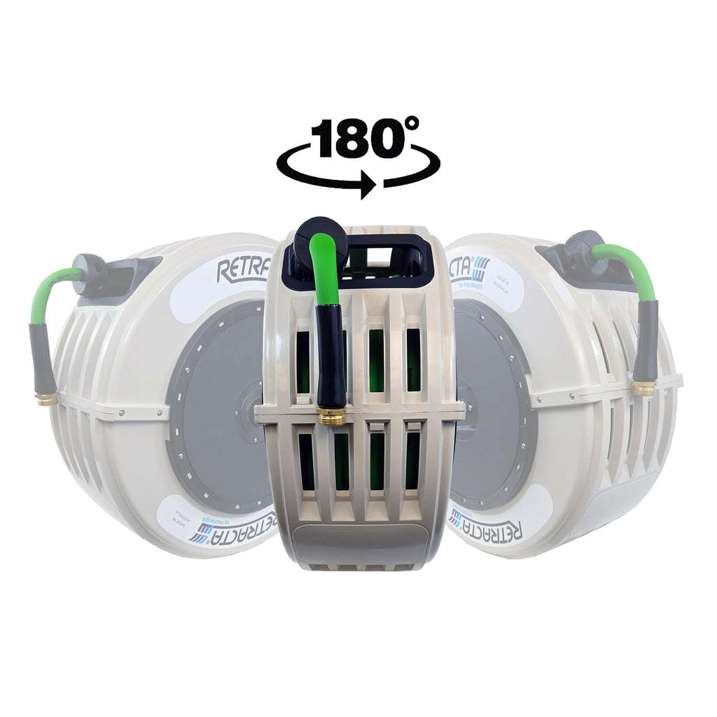 60 Ft Heavy Duty Retractable Garden Hose Reel with Swivel Bracket R376