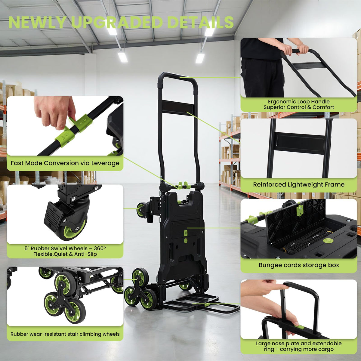 3 in 1 Convertible Folding Hand Truck with Brakes R591