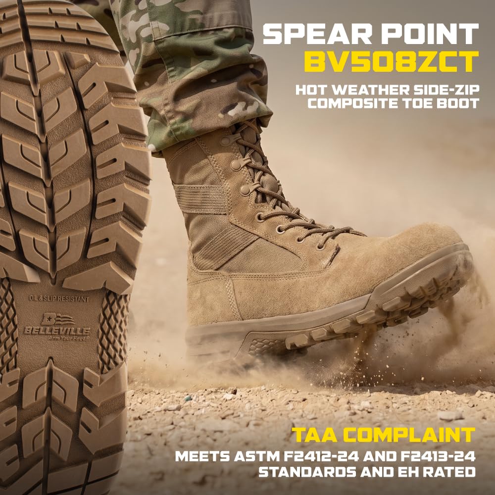 Composite Toe Leather Side Zip Tactical Boots D151031