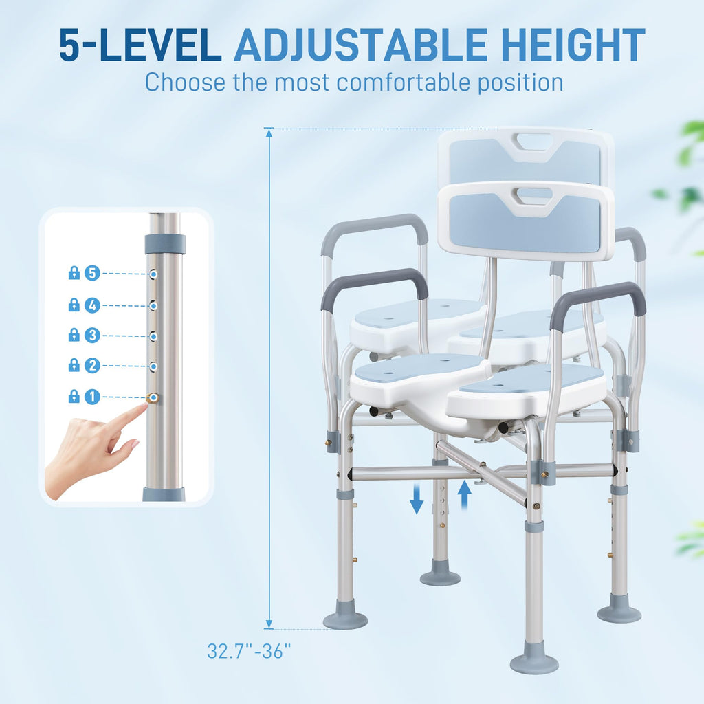 Padded Shower Chair with Arms and Back I277