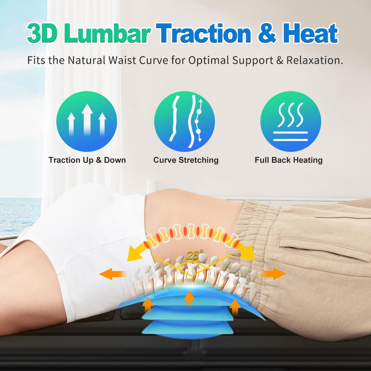 Heated Vibration Full Body Massage Mat with Lumbar Support Cushion O390799