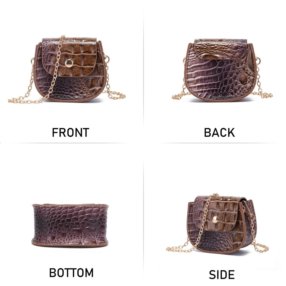 Mini Crocodile Embossed Leather Clutch N197891