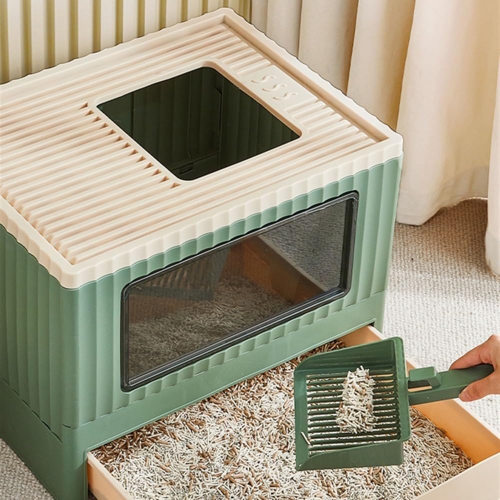 Foldable Top Entry Cat Litter Box with Lid Z8225