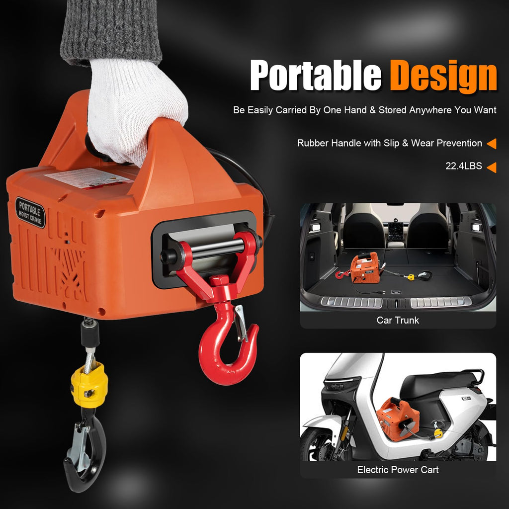 3 in 1 Electric Hoist Winch 2200LBS 38FT 110V Z7478