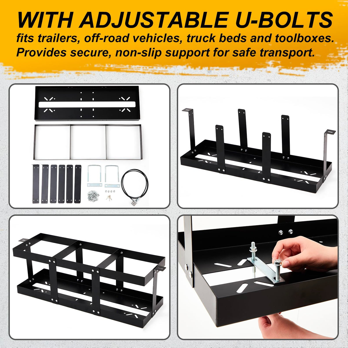 Black Iron 3 x 5-gallon Gas Can Holder U621045