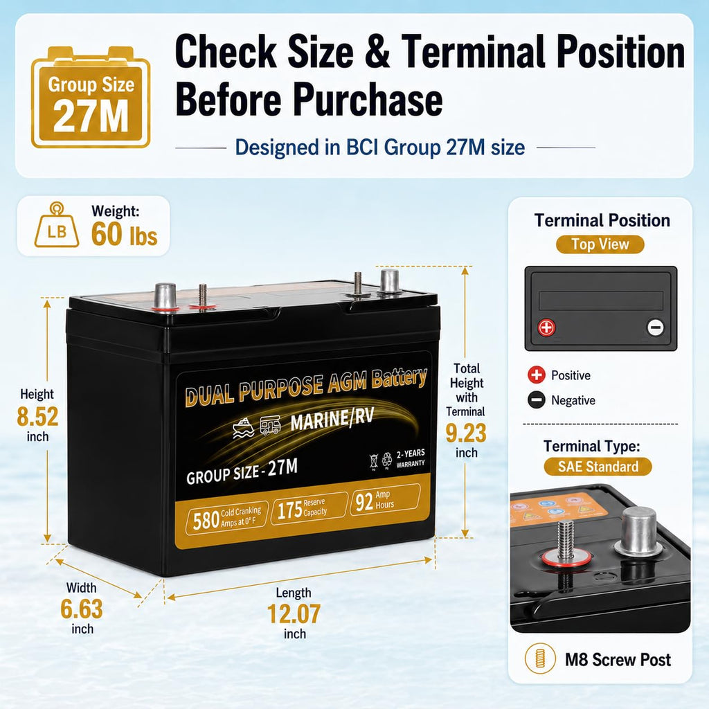 12V 92AH AGM Battery D60795