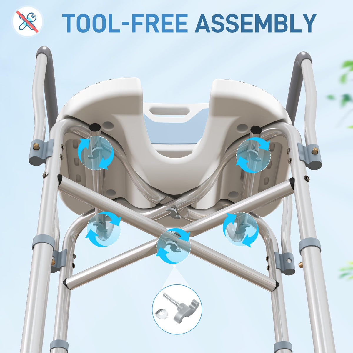 Padded Shower Chair with Arms and Back I277