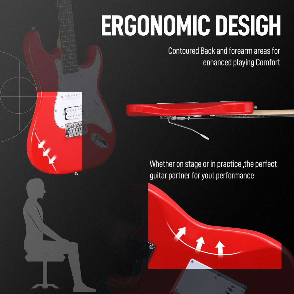 39 Inch Red Electric Guitar Kit with Amp F26868