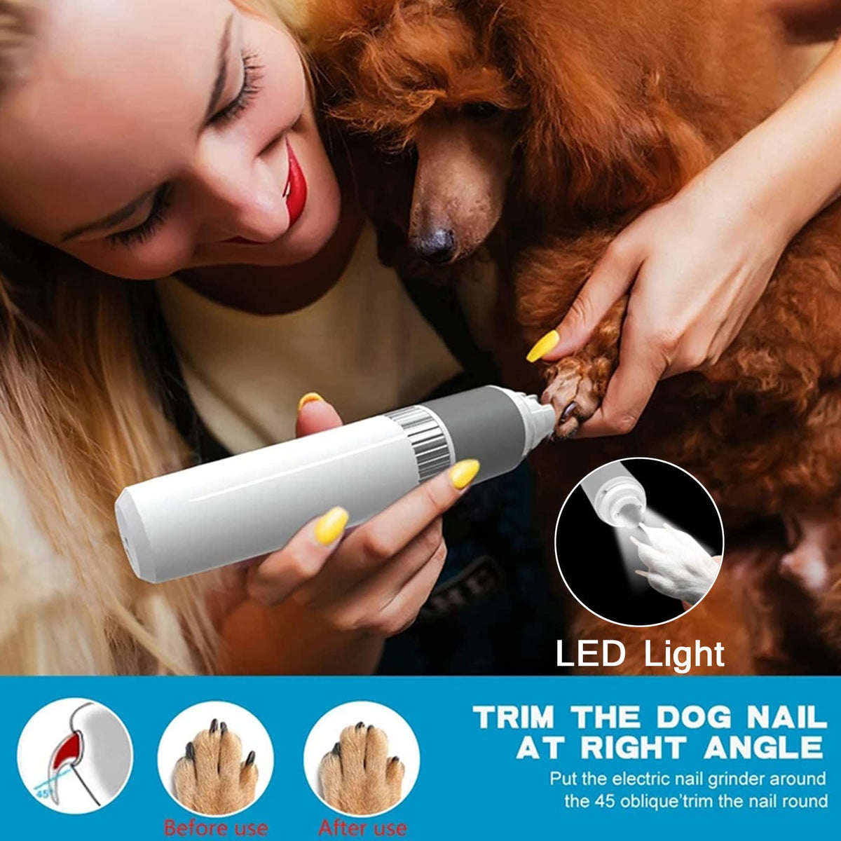 Electric Pet Nail Grinder with LED Light P2691
