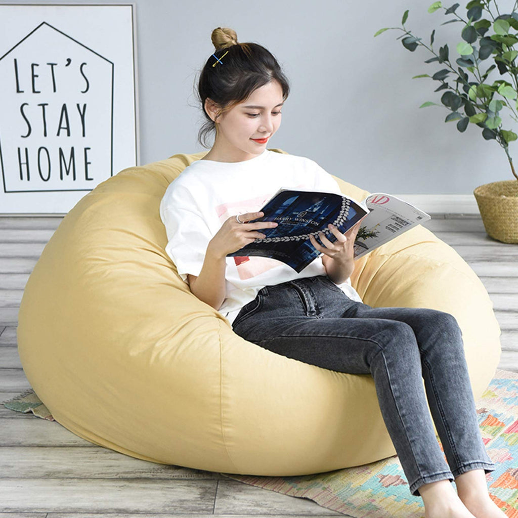 Yellow Large Bean Bag Chair Cover D603855