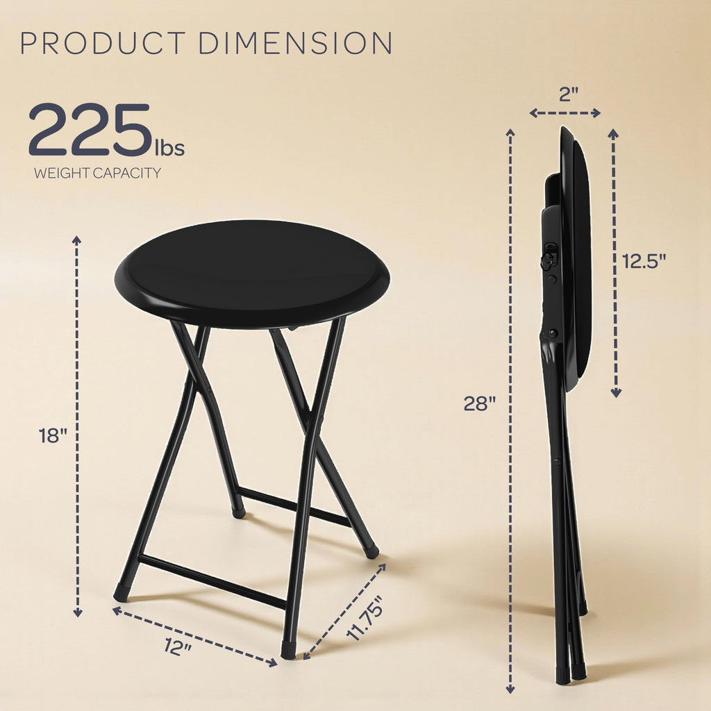 Black 18 Inch Portable Folding Stool T761771