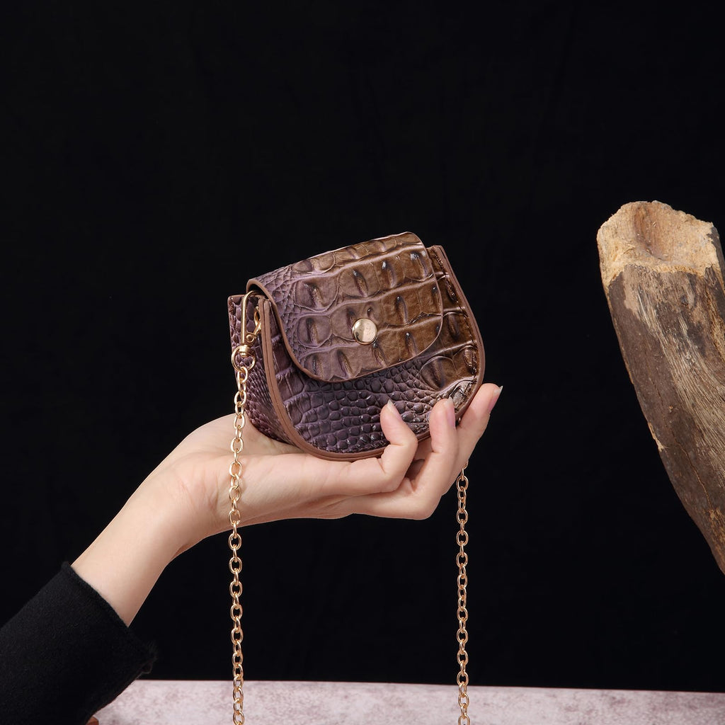 Mini Crocodile Embossed Leather Clutch N197891