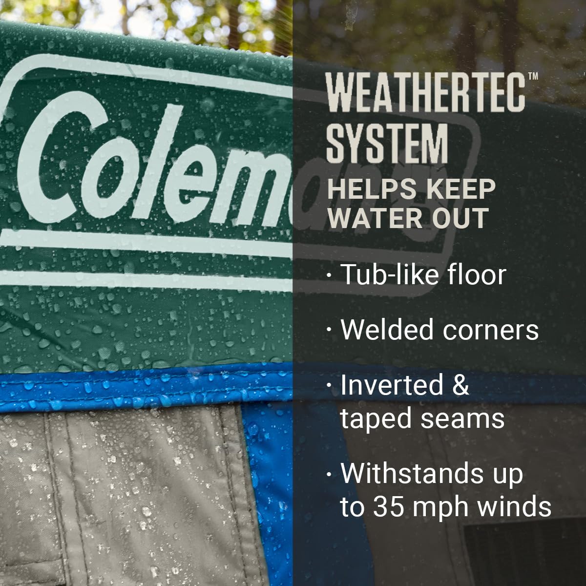 Camping Tent with Rainfly & Screened Porch, Weatherproof Family Tent Fits 4 Queen-Sized Airbeds U447682