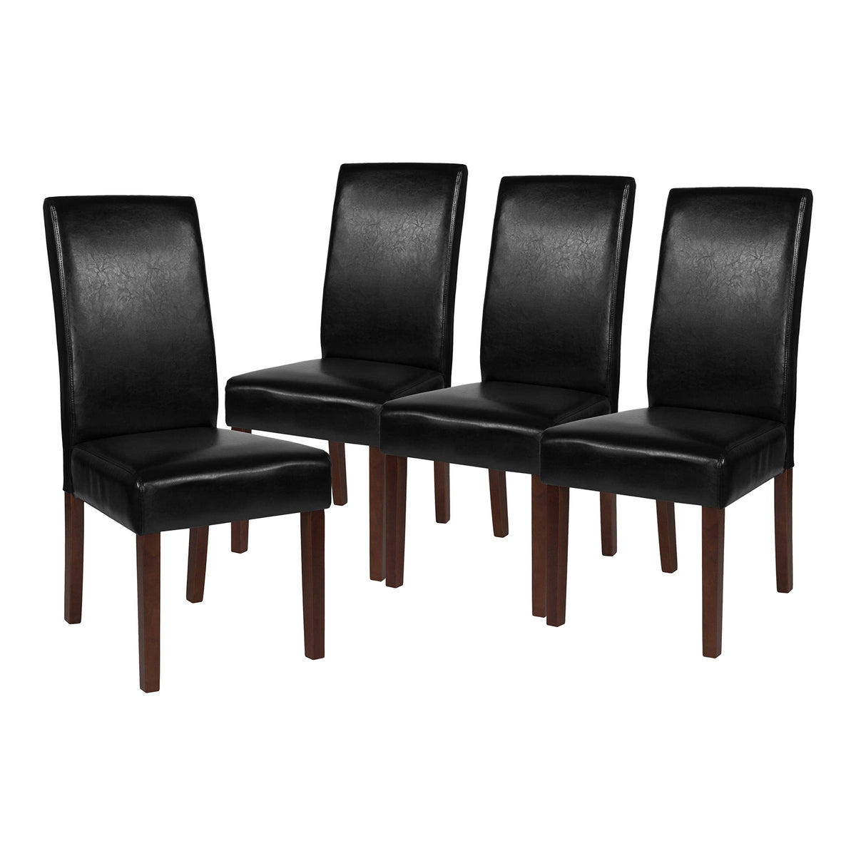 Black Faux Leather Parsons Chair 4-Pack Z84936
