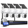 Solar Camera System Wireless Outdoor PT 4K NVR 4X 4MP Cam 1TB HDD J326