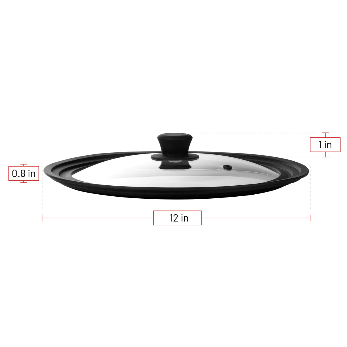 Universal Tempered Glass Lids with Silicone Rim, 2-Pack I755