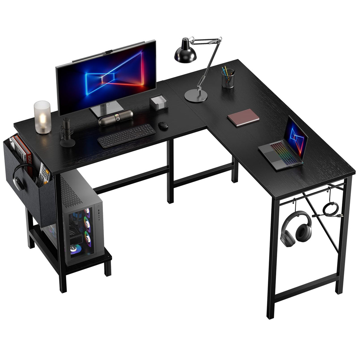 L Shaped Gaming Desk with PC Stand R206955