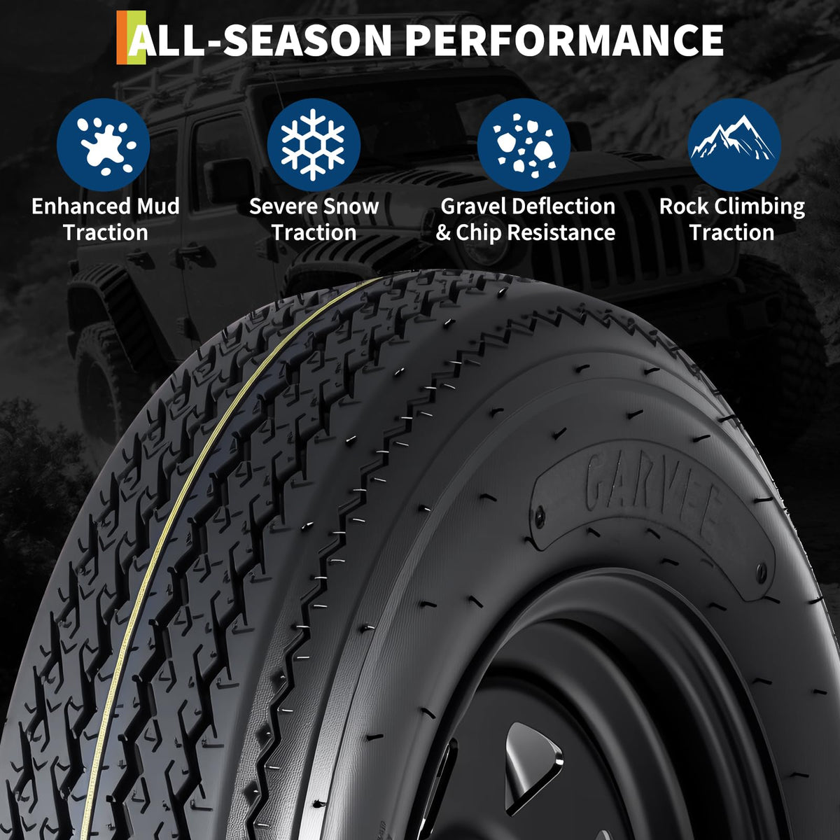 2-Pack 5.30-12 Trailer Tires with Rim, 6-Ply, 1050 LBS Load A50295