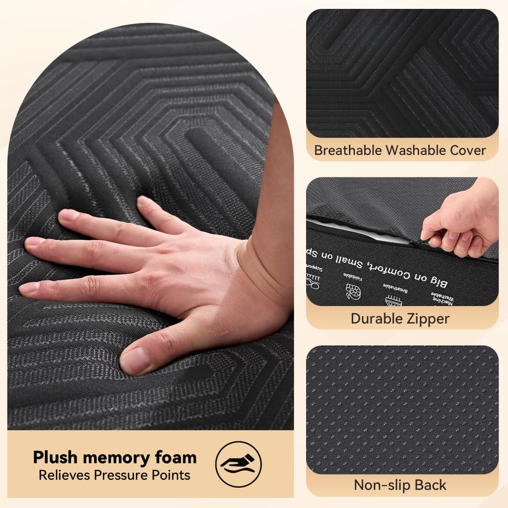 6 Inch Memory Foam Tri-Fold Twin Mattress with Washable Cover R68297