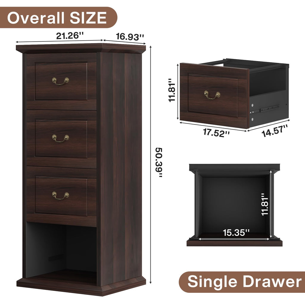 4 Drawer Walnut File Cabinet J194