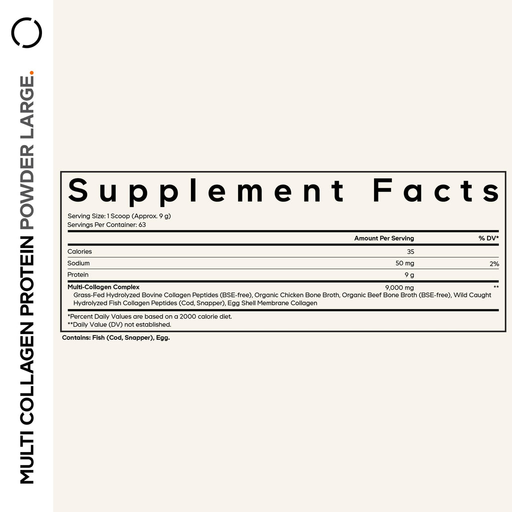 Unflavored Multi Collagen Protein Powder Peptides 20 Oz K365