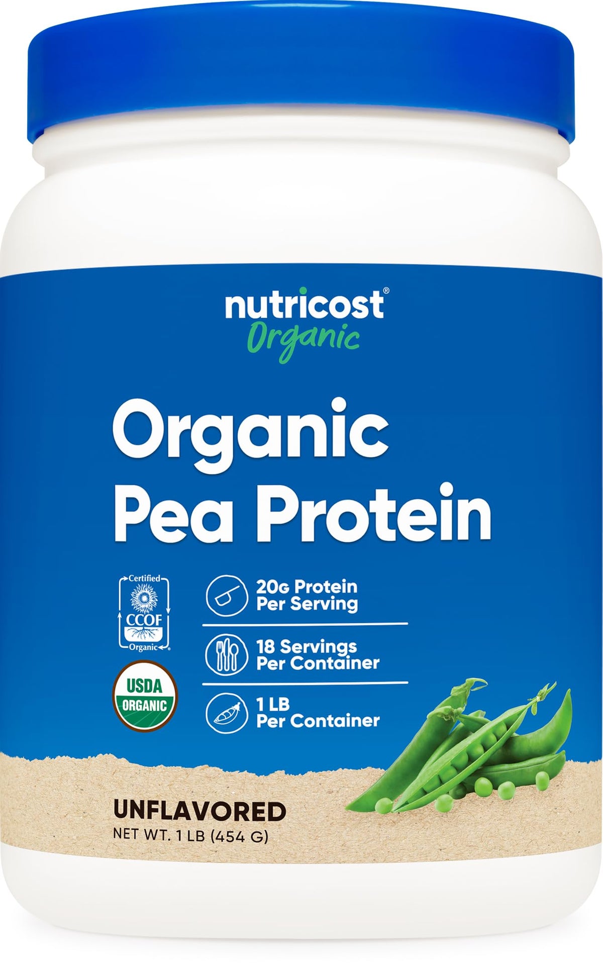 Organic Pea Protein Powder 1 LB Unflavored I91356