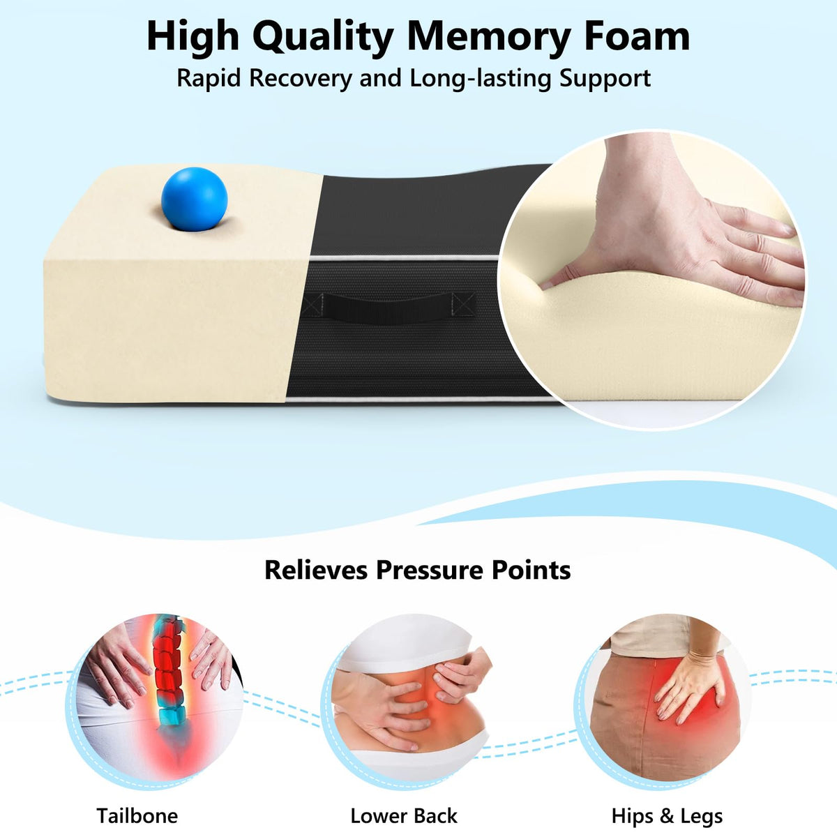 Waterproof Extra Thick 3.5" Portable Stadium Seat Cushions T21156
