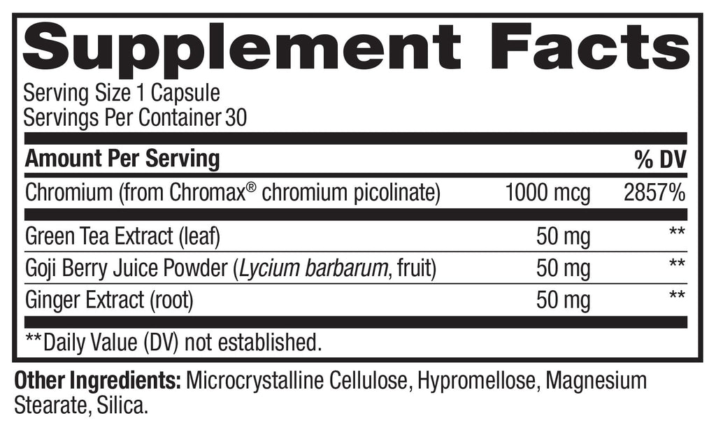 Metabolism Support 1000 mcg Chromium 30 Count F74696