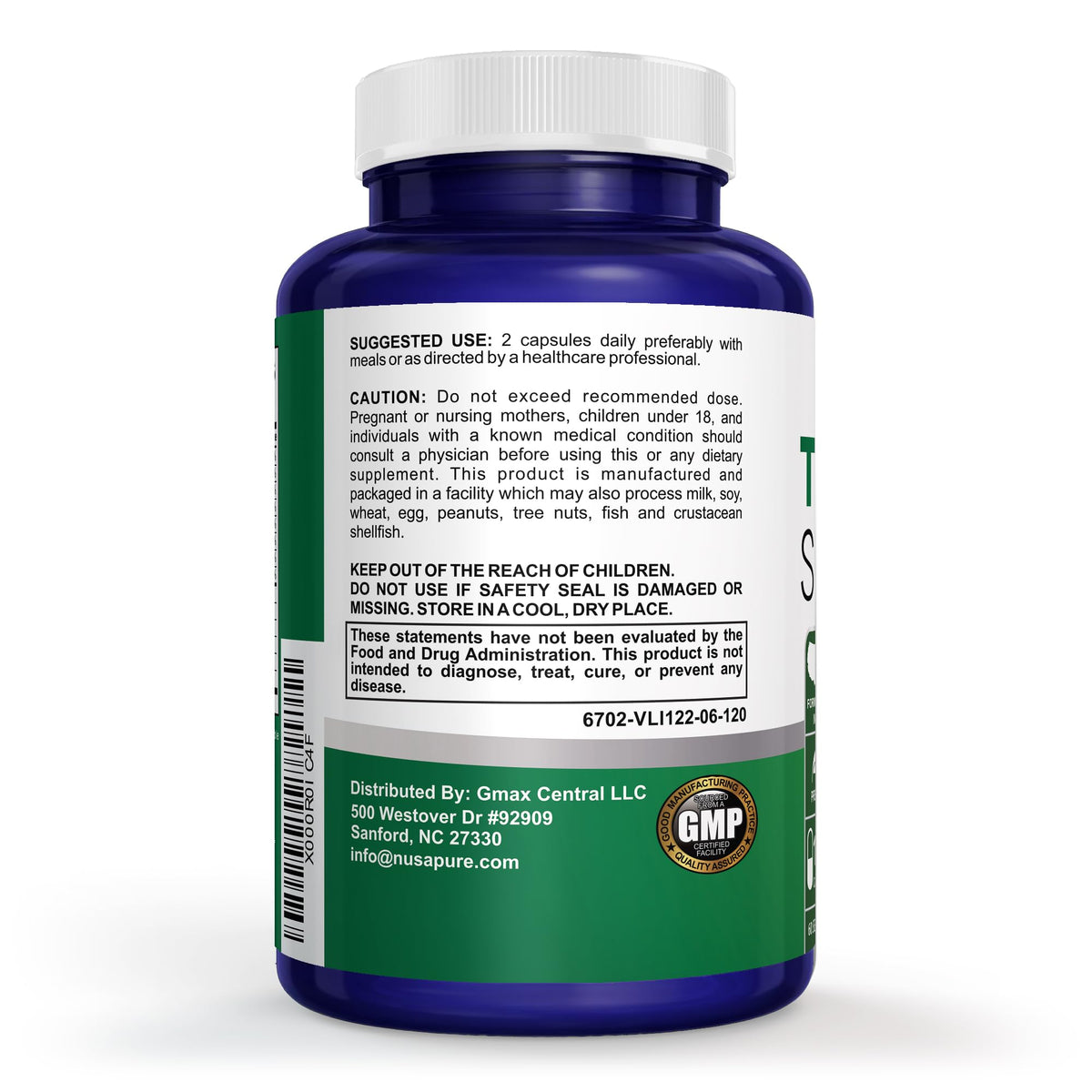 Thyroid Support Supplement 120 Capsules with Vitamin B-12 F27365