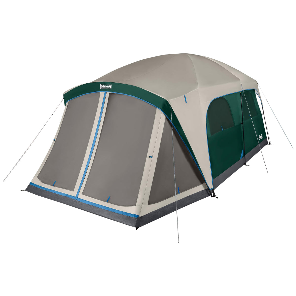 Camping Tent with Rainfly & Screened Porch, Weatherproof Family Tent Fits 4 Queen-Sized Airbeds U447682