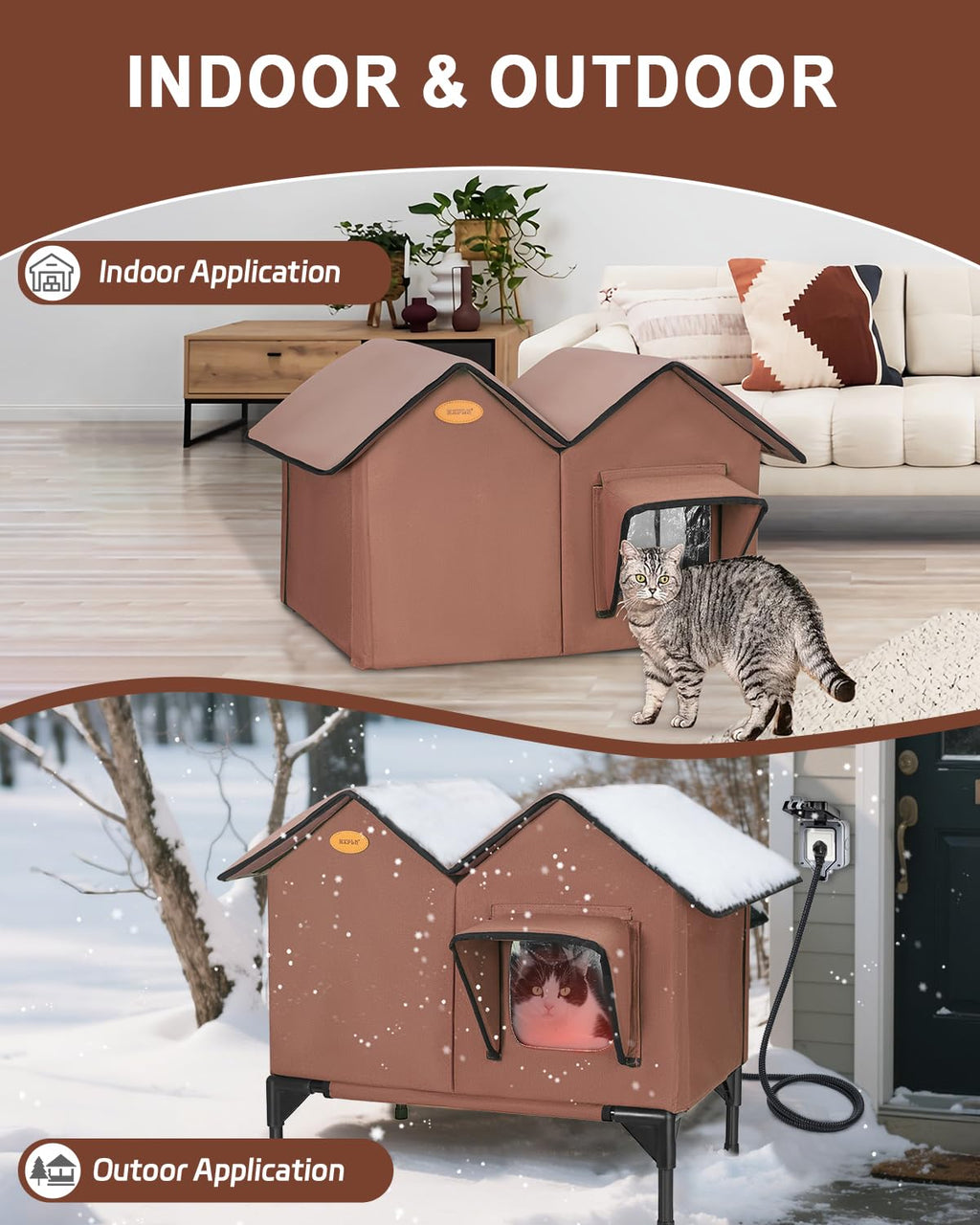 Large Insulated Heated Outdoor Cat House O358