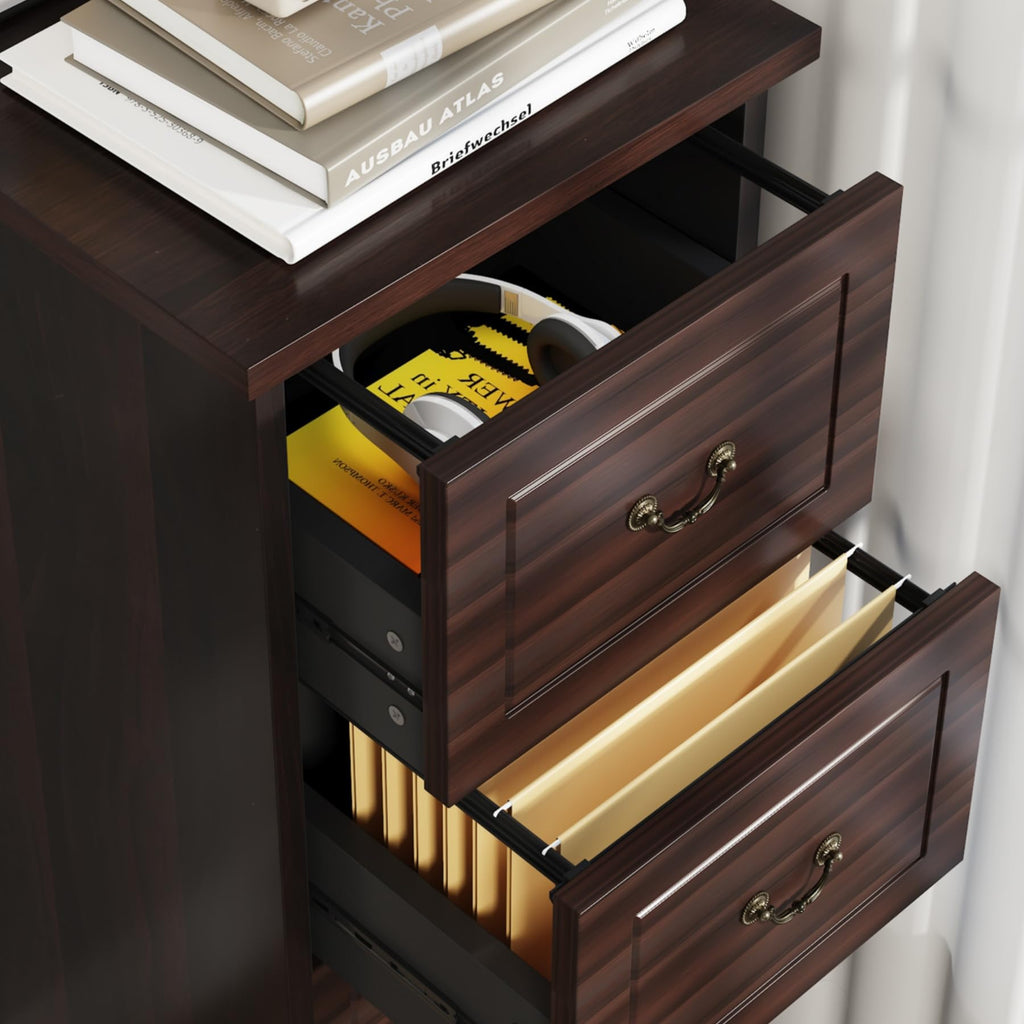 4 Drawer Walnut File Cabinet J194