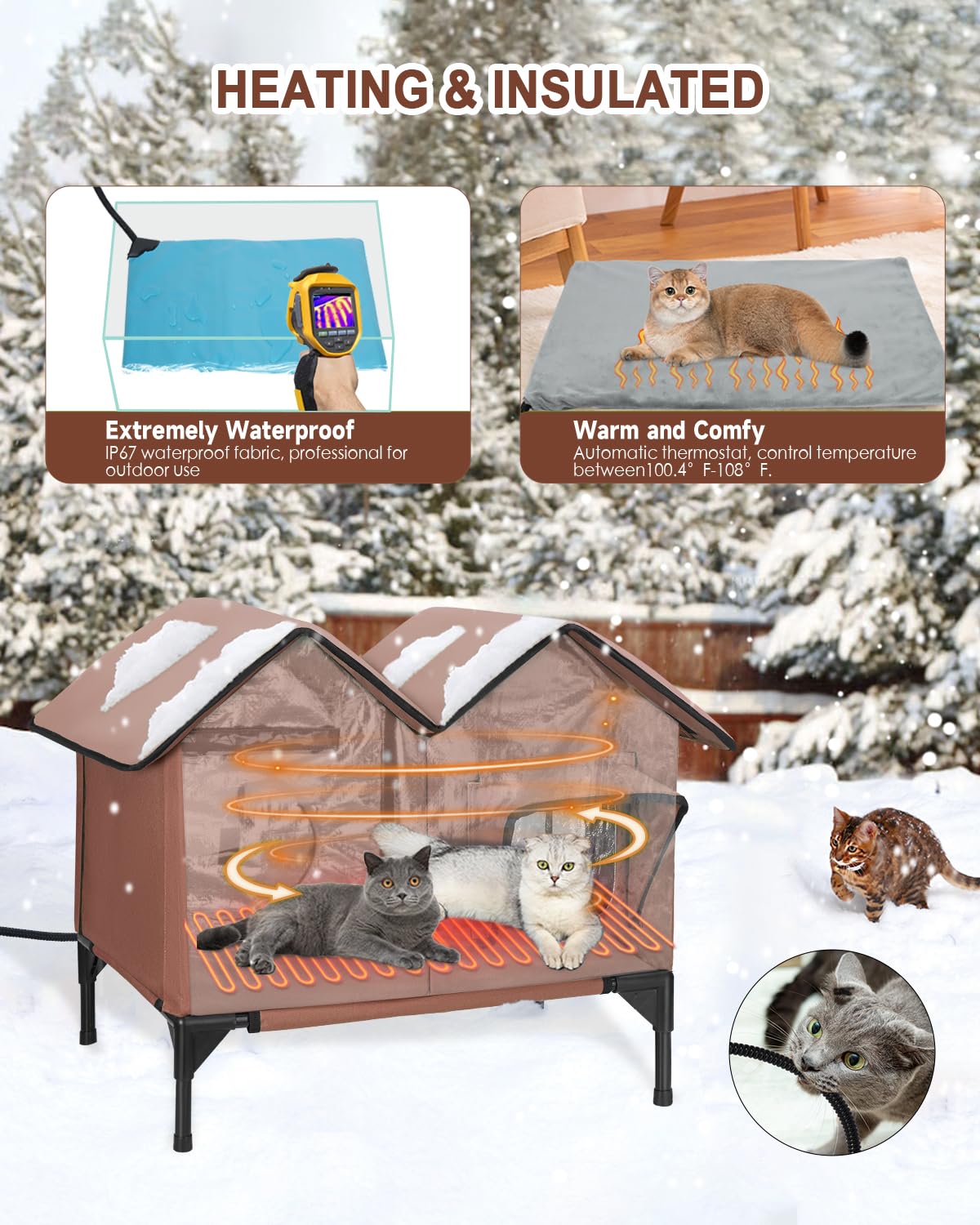 Large Insulated Heated Outdoor Cat House O358