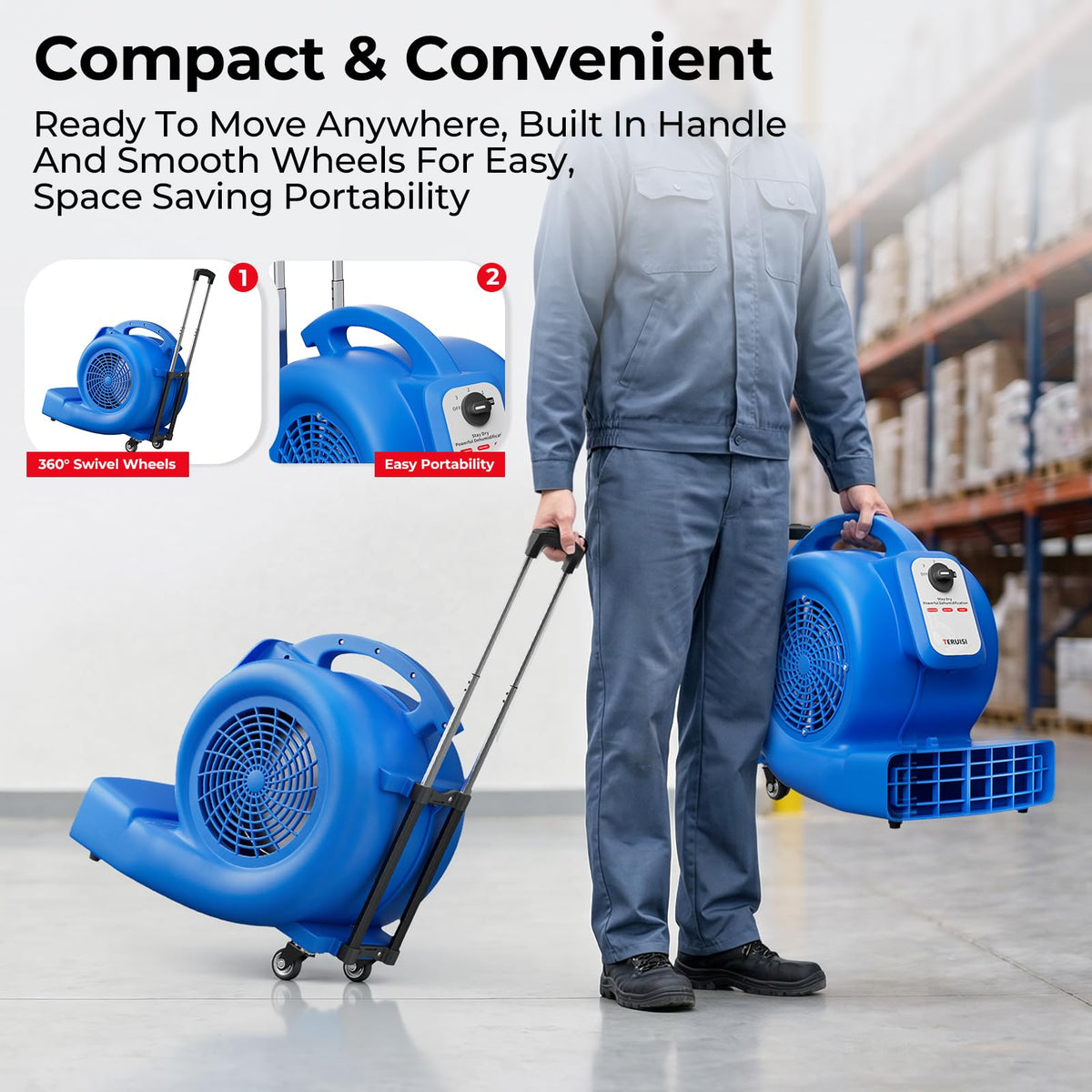 1/2 HP 1800 CFM 3 Speed Air Mover Blower Fan I242241