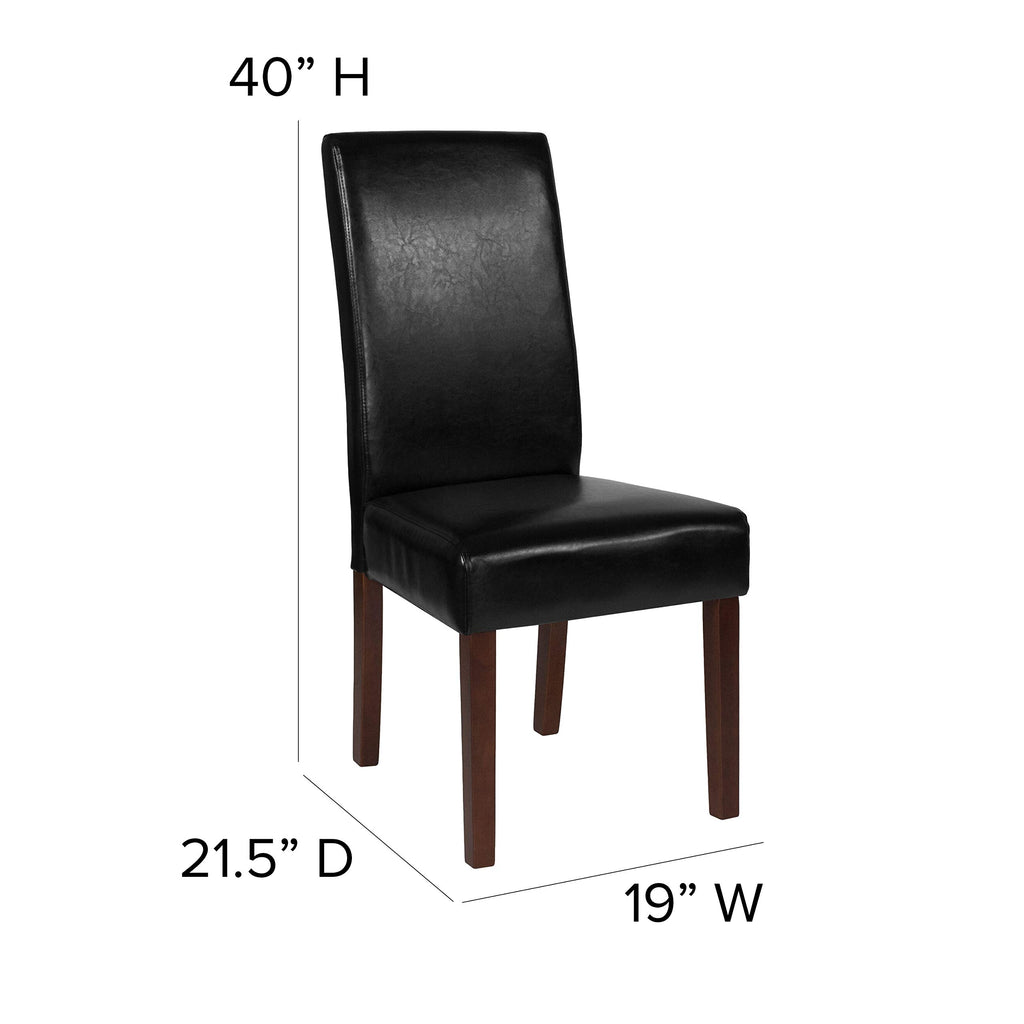 Black Faux Leather Parsons Chair 4-Pack Z84936