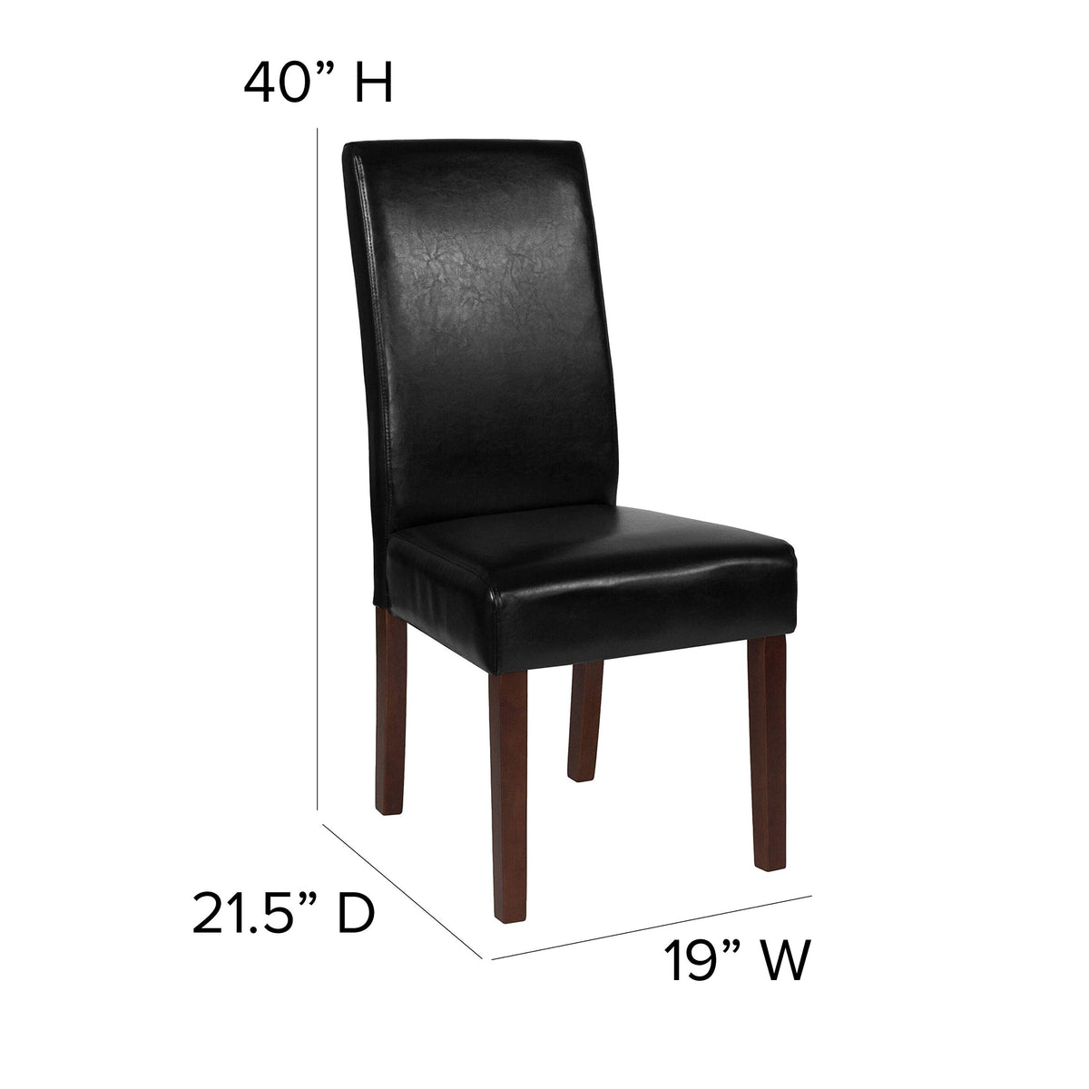 Black Faux Leather Parsons Chair 4-Pack Z84936