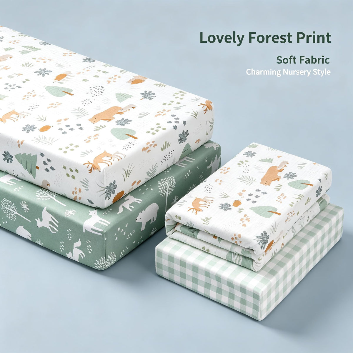 3 Pack Fitted Neutral Baby Crib Sheets Z238547