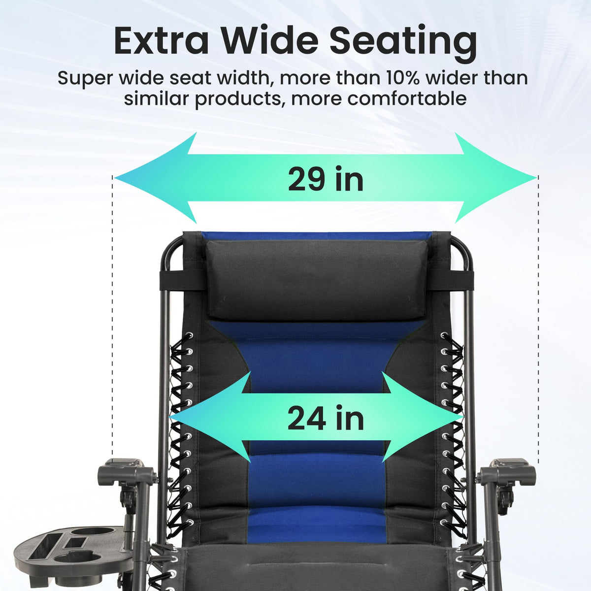 Oversized Zero Gravity Chair 2 Pack Black Blue B4585
