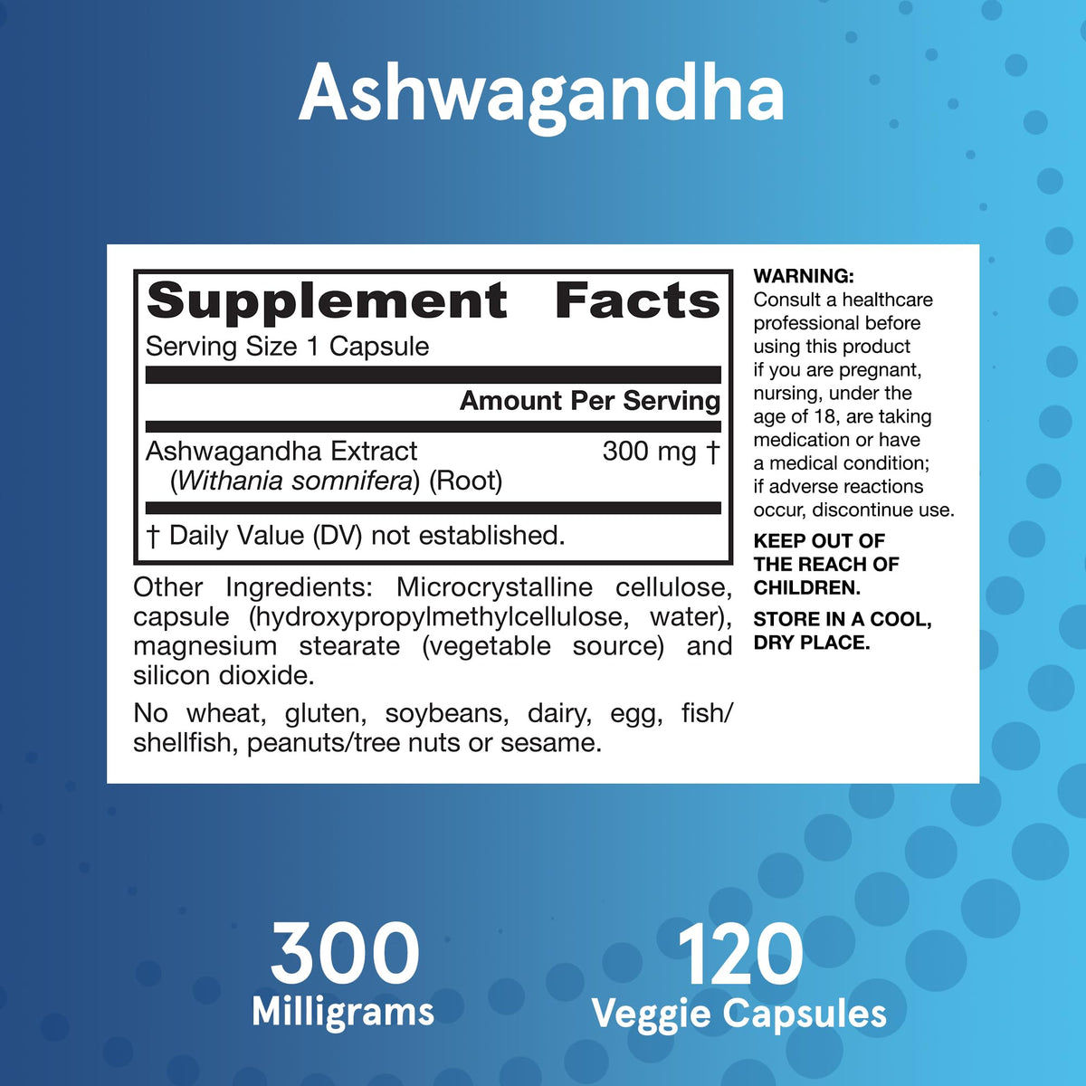 Ashwagandha Capsules 300 mg 120 Count J197
