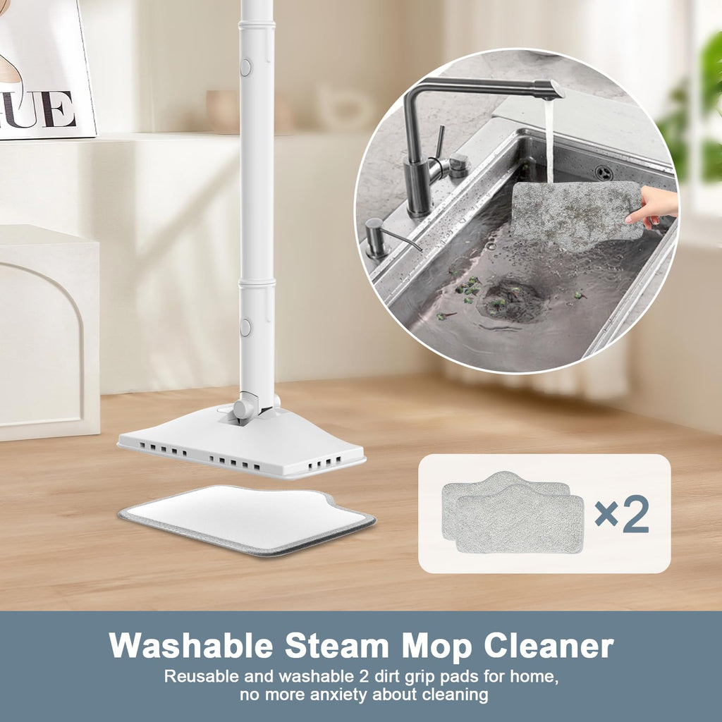 1200W Rotatable Steam Mop with 2 Modes, 400ML Tank, 23FT Cord P813