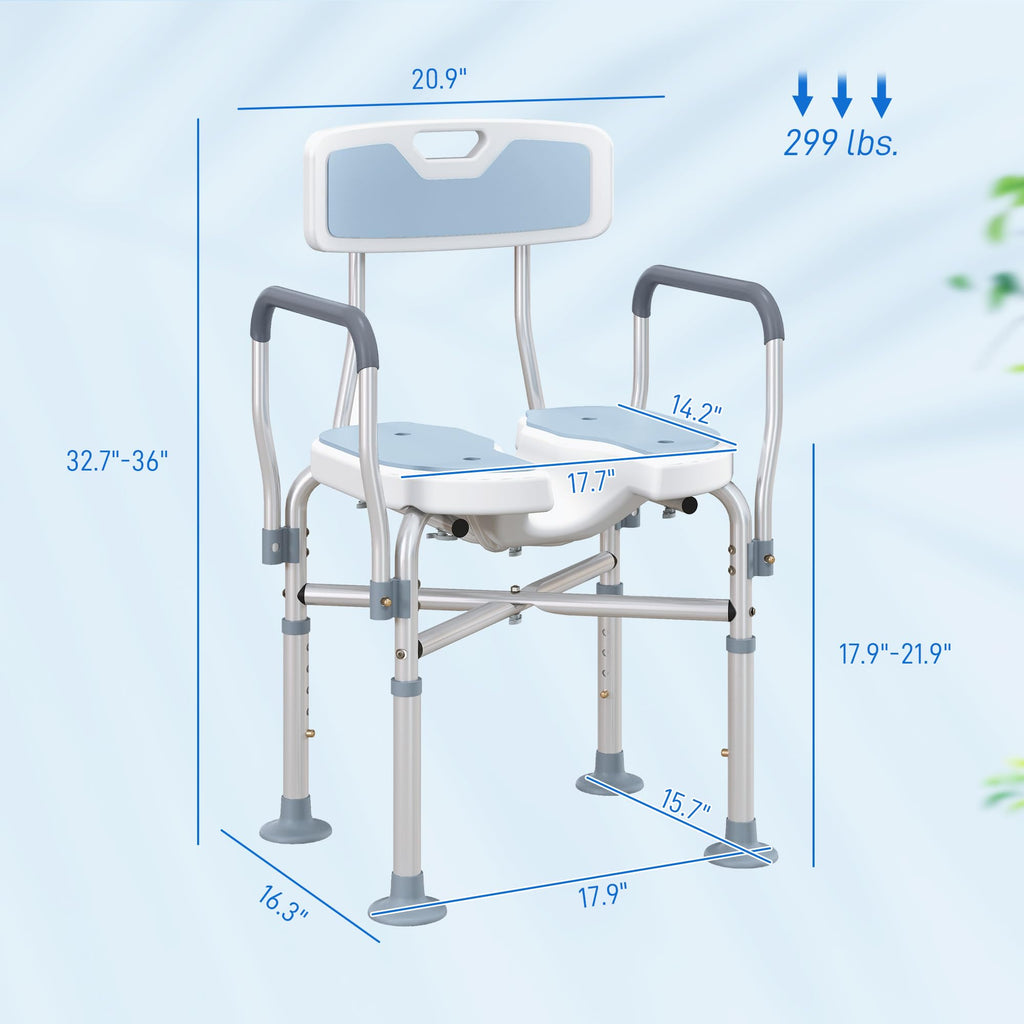 Padded Shower Chair with Arms and Back I277