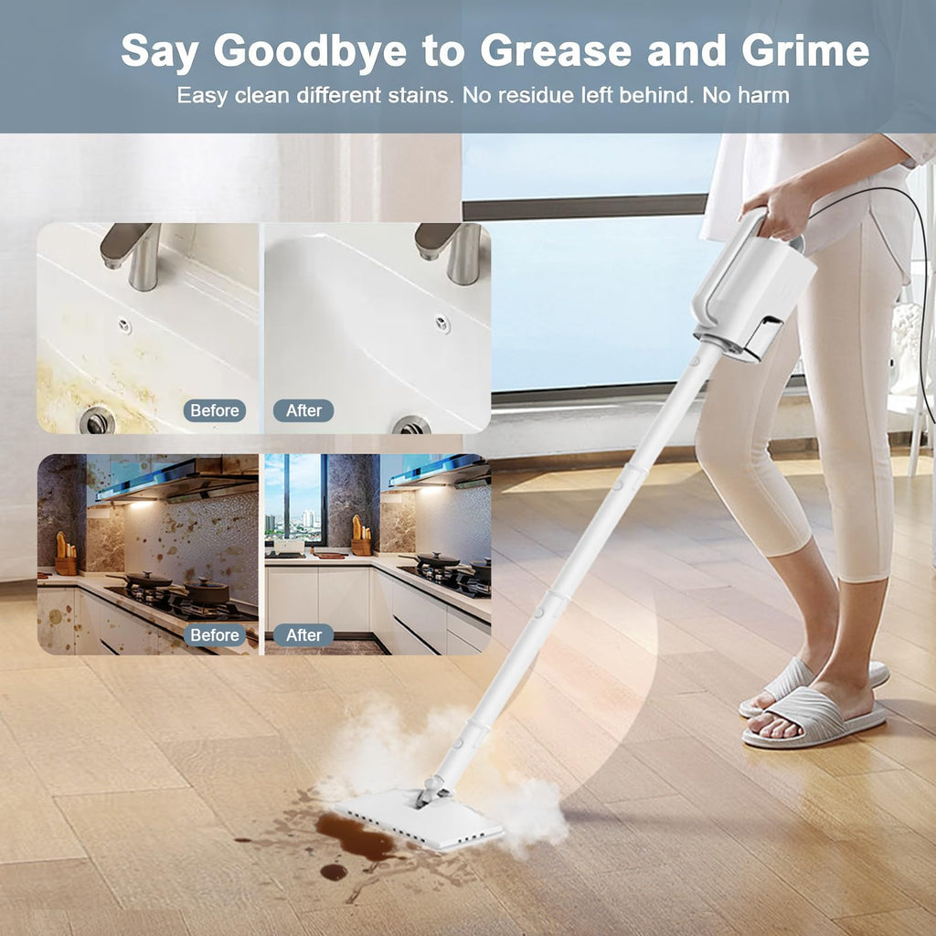 1200W Rotatable Steam Mop with 2 Modes, 400ML Tank, 23FT Cord P813