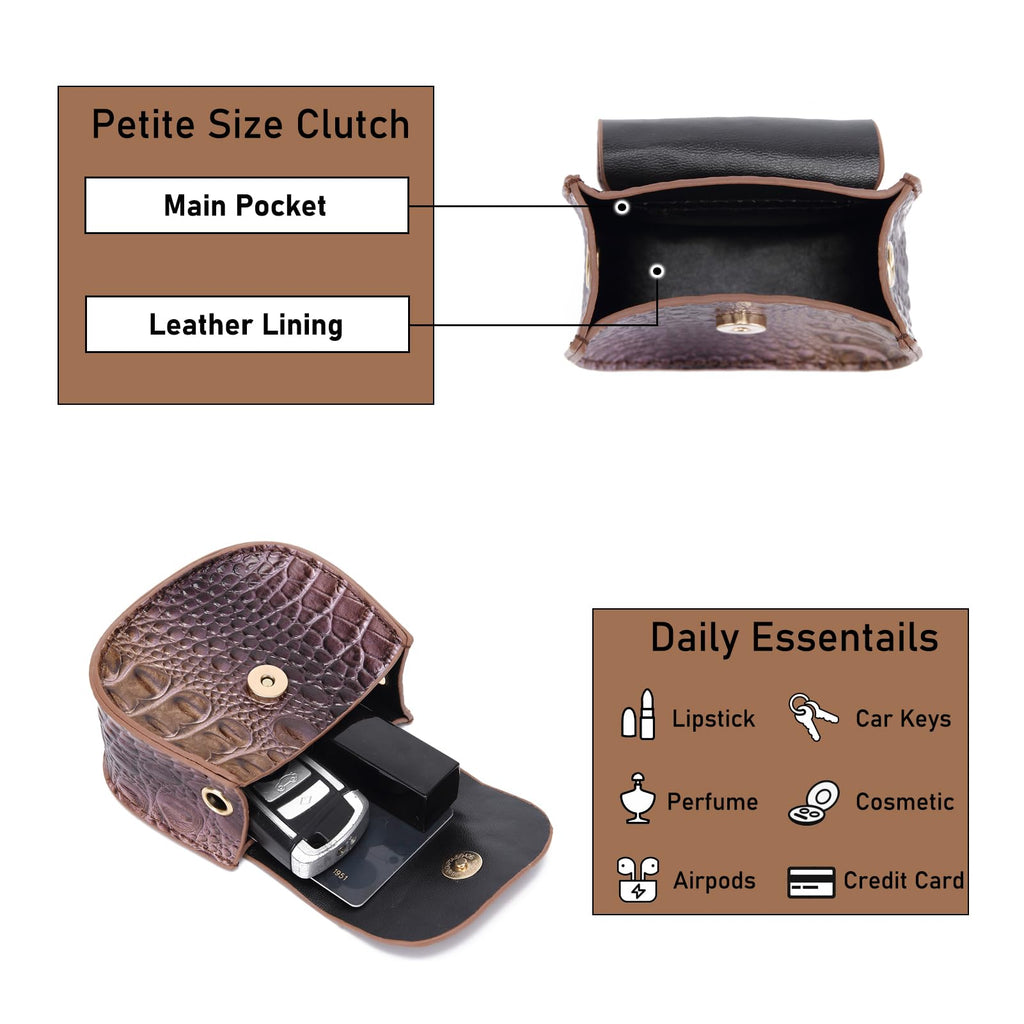 Mini Crocodile Embossed Leather Clutch N197891