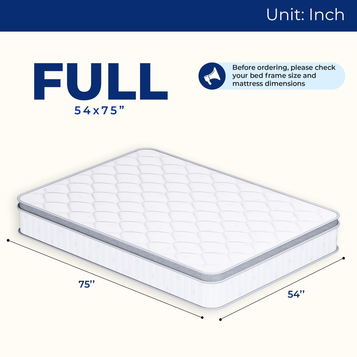 Full Size 10 Inch Hybrid Pocket Spring Mattress N951