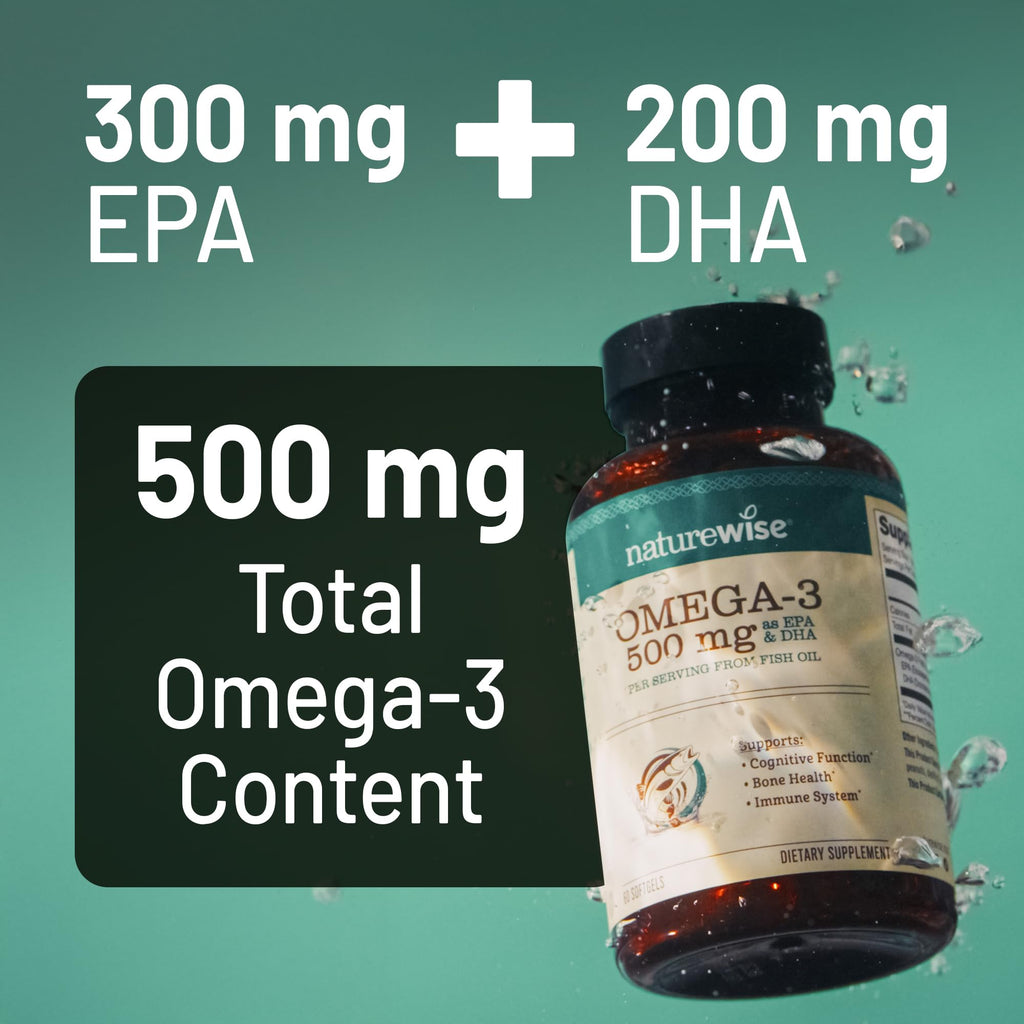 Omega 3 Fish Oil 500 mg EPA & DHA 90 Softgels I26140