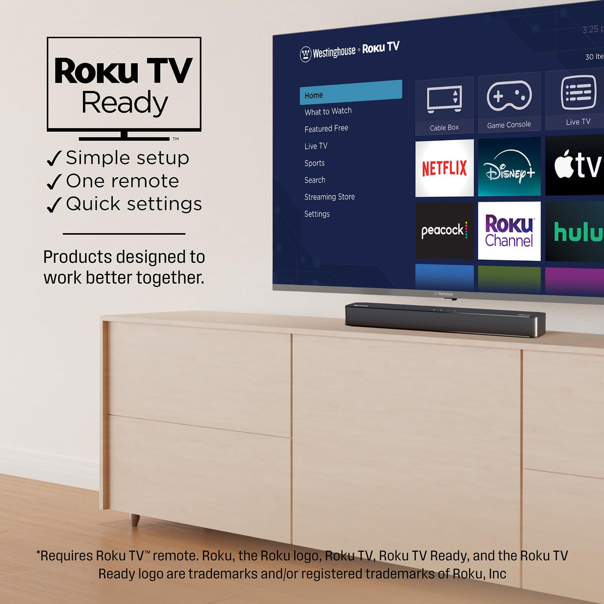 55 Inch 4K TV and 2.0 Channel Soundbar Y67330
