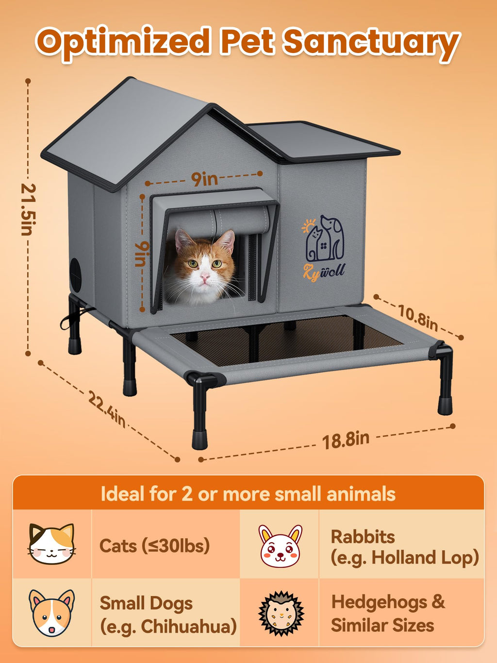 Heated Weatherproof Insulated Outdoor Cat House H499