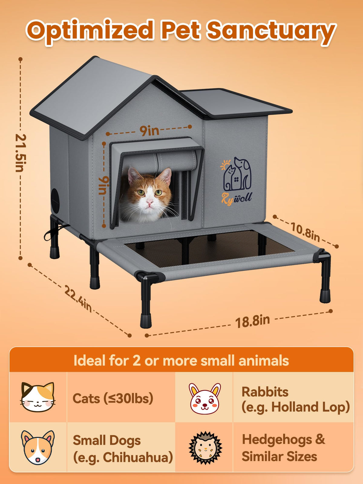 Heated Weatherproof Insulated Outdoor Cat House H499