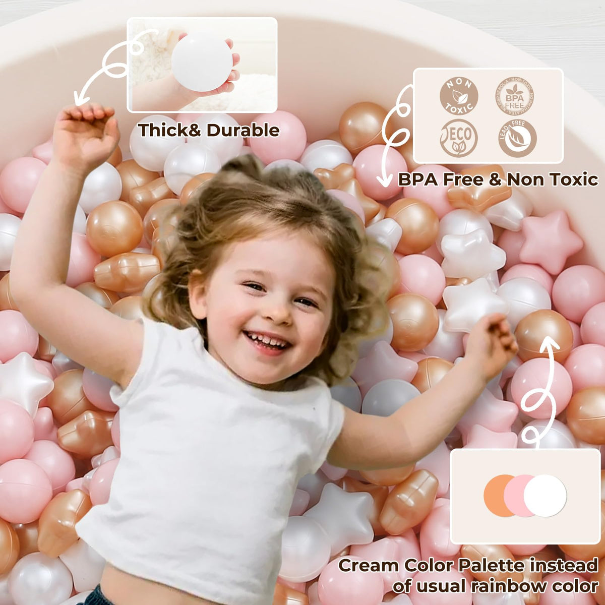 50 100 200 Count Star Ball Pit Balls Non-Toxic Plastic R939